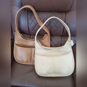 Rare Vintage Coach Ivory Pocket Zip Hobo Shoulder Handbag GUC HTF